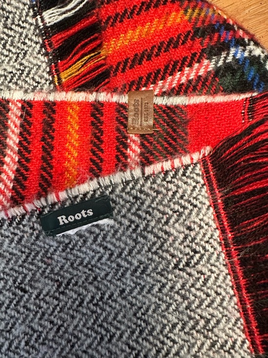Roots Accessories - Roots Red Black Plaid Wool Throw Scarf